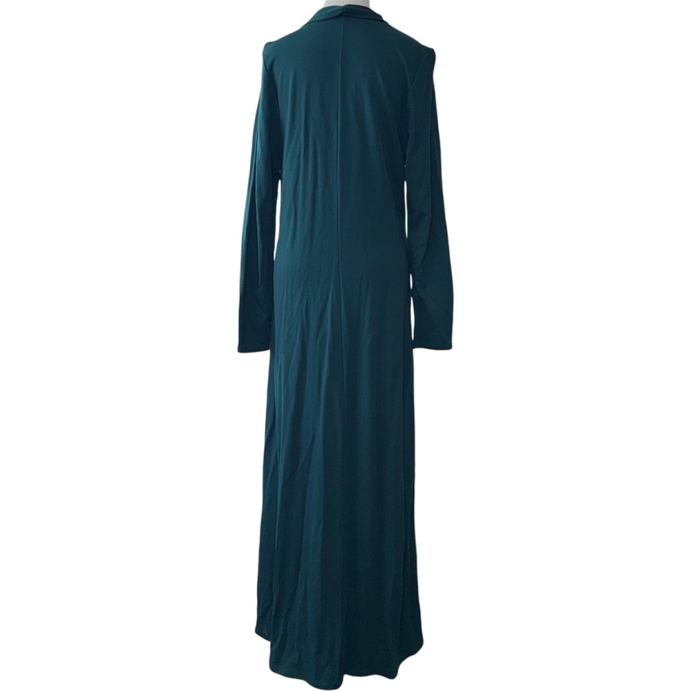 |NWT| SOFT SURROUNDINGS Long Sleeve Twist-Front Lagia Maxi Dress Atlantic Deep - Picture 6 of 11